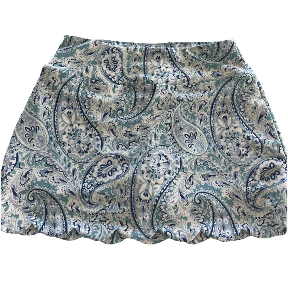 Sigrid Olsen XS Skort Skirt Golf Tennis Pickleball Blue Paisley Coastal Resort‎